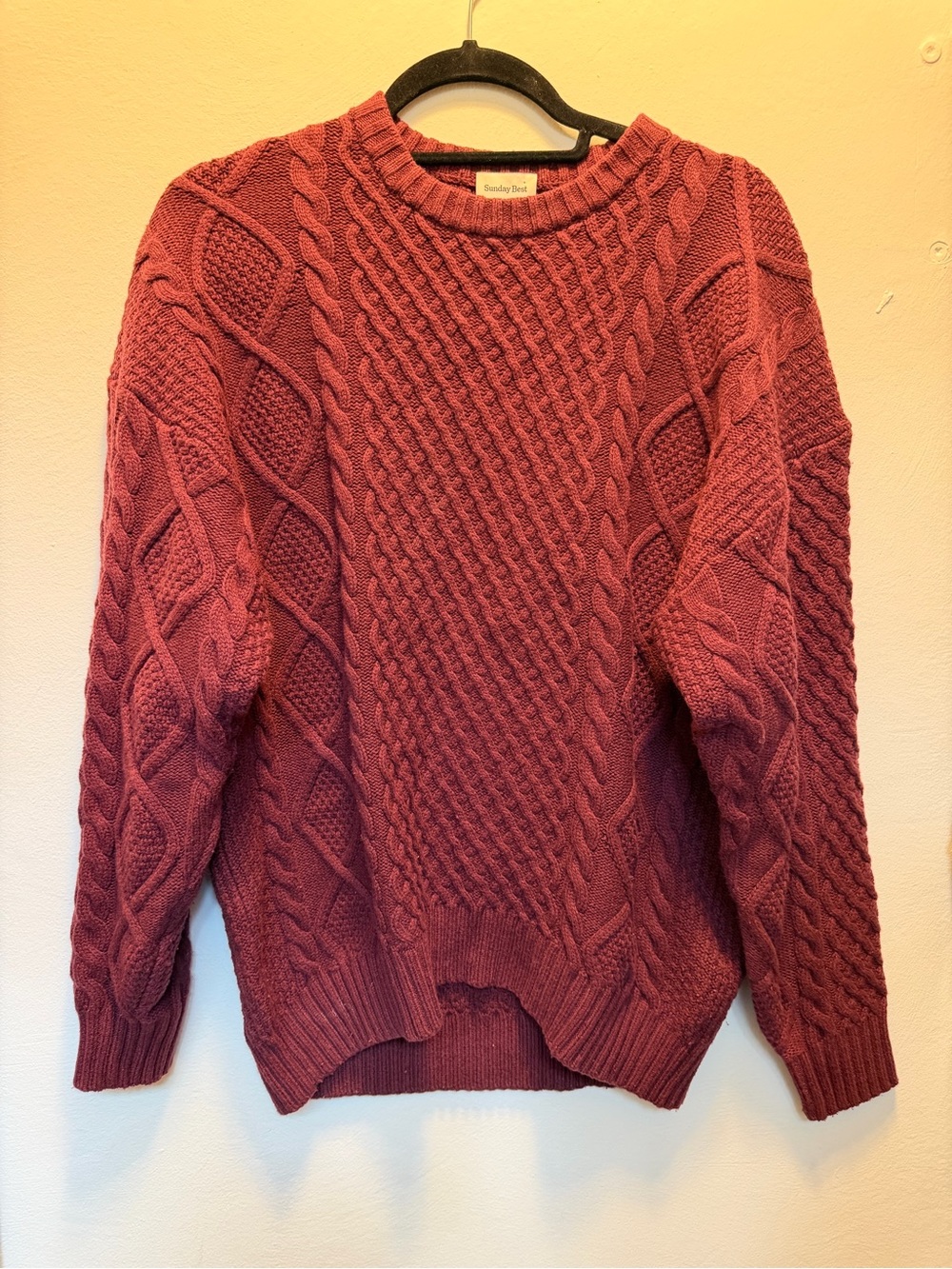 Aritzia Sunday Best Cable Knit Crewneck Sweater